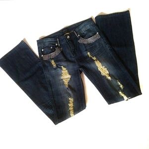 Venus Embellished/ Distressed Jeans Size 4